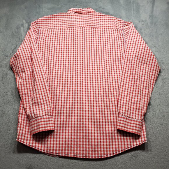 Age of Wisdom Long Sleeve Button Up Snap Plaid Shirt Check Red White Men Sz XL - Picture 2 of 11